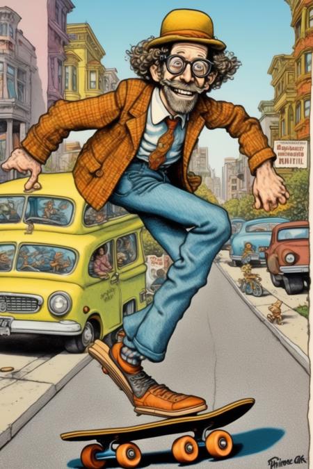 00494-3841084779-_lora_Robert Crumb Style_1_Robert Crumb Style - Phineas T. Phreak riding skateboard, 1970 San Francisco, in the style of Gilbert.png